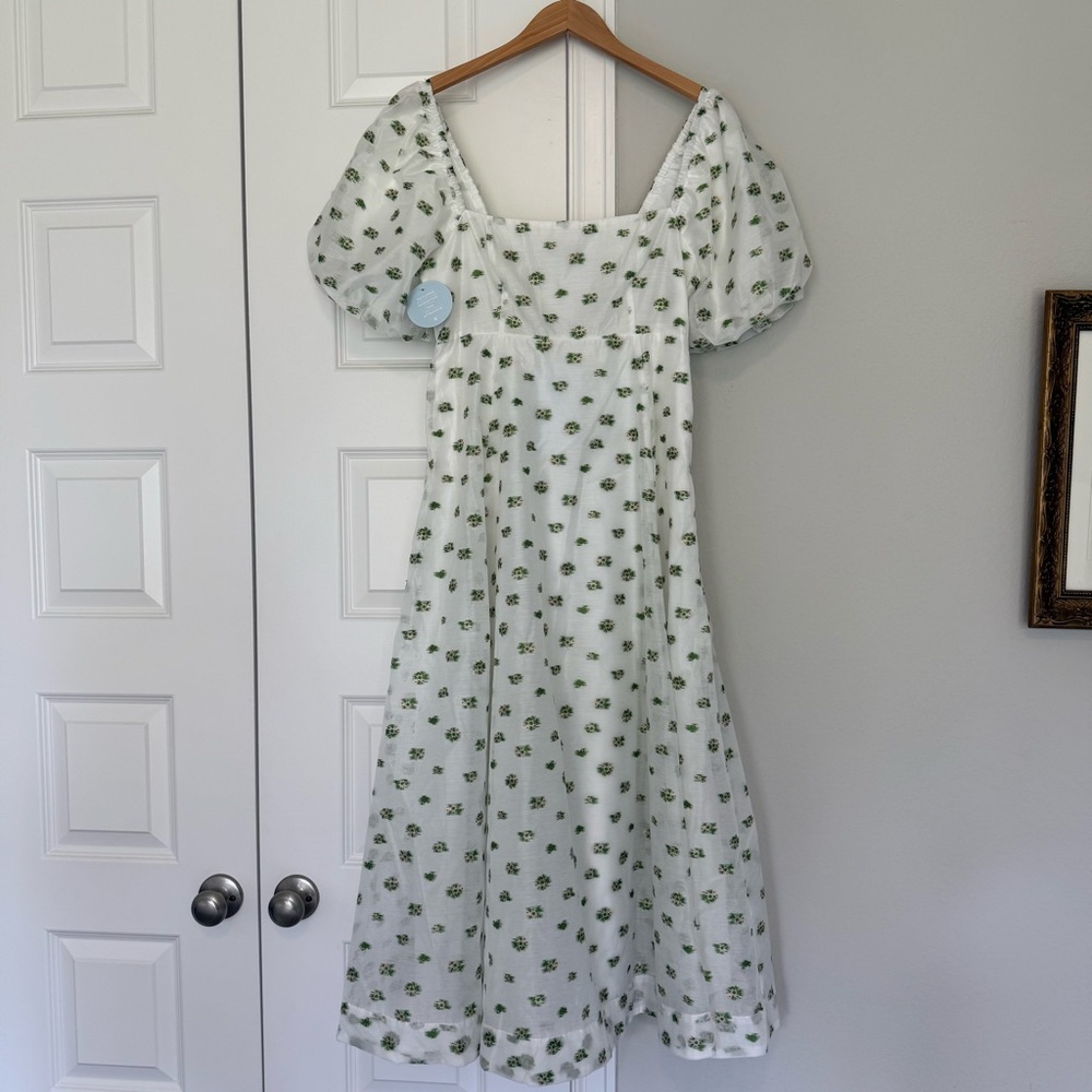 Hill House White Puff Sleeve Midi Matilda Dress